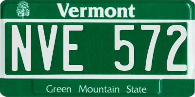 VT license plate NVE572