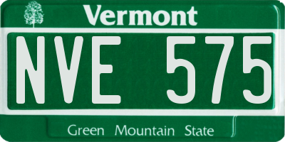 VT license plate NVE575
