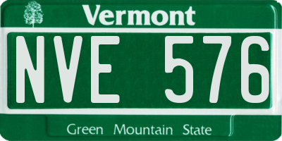VT license plate NVE576