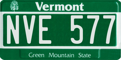 VT license plate NVE577