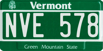 VT license plate NVE578