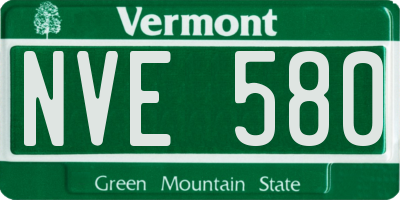 VT license plate NVE580