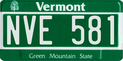 VT license plate NVE581