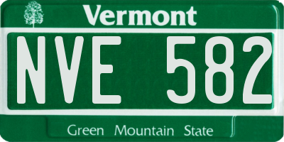 VT license plate NVE582