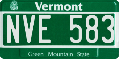 VT license plate NVE583