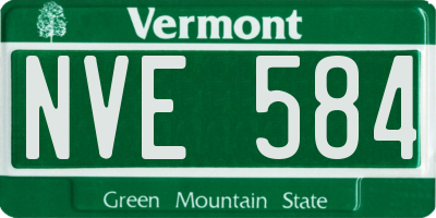 VT license plate NVE584