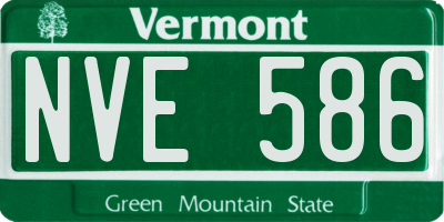 VT license plate NVE586