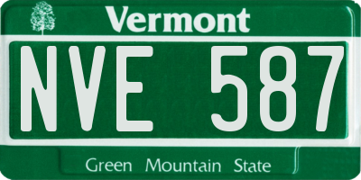 VT license plate NVE587