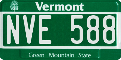 VT license plate NVE588