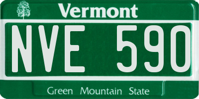 VT license plate NVE590