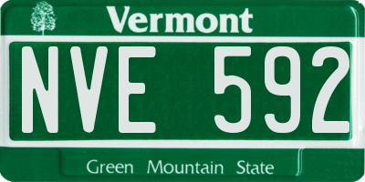 VT license plate NVE592