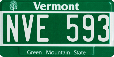 VT license plate NVE593