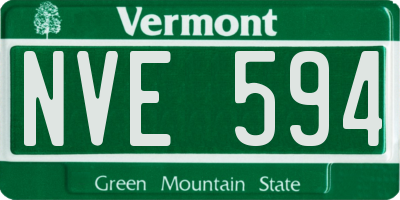 VT license plate NVE594