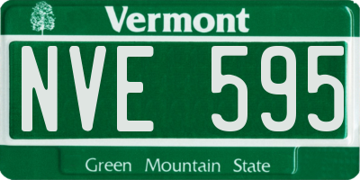 VT license plate NVE595
