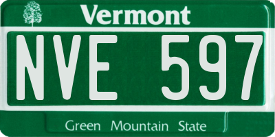 VT license plate NVE597