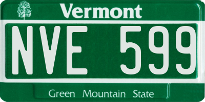 VT license plate NVE599