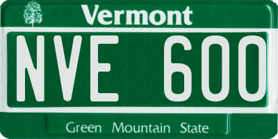 VT license plate NVE600