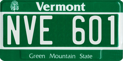VT license plate NVE601