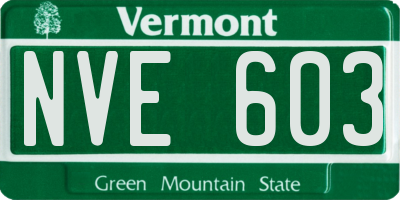 VT license plate NVE603
