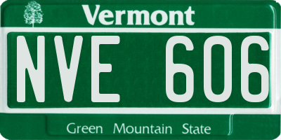 VT license plate NVE606