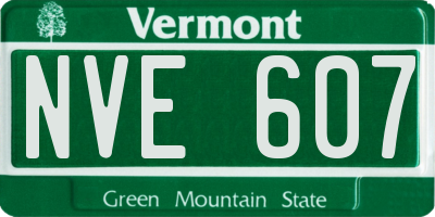VT license plate NVE607