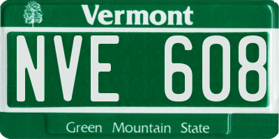 VT license plate NVE608