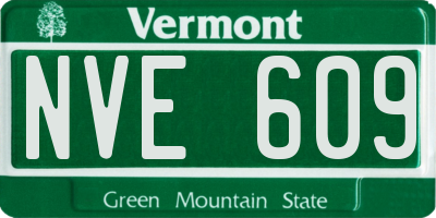 VT license plate NVE609