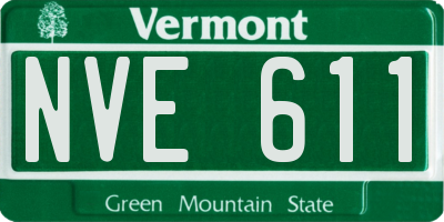 VT license plate NVE611