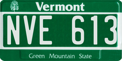 VT license plate NVE613