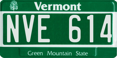 VT license plate NVE614