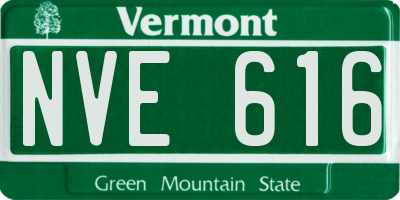 VT license plate NVE616