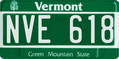 VT license plate NVE618