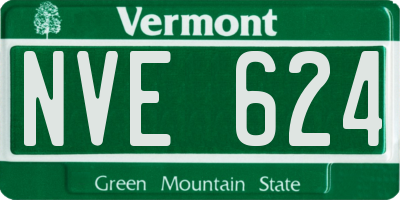 VT license plate NVE624