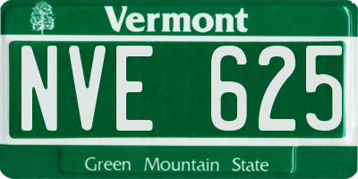 VT license plate NVE625