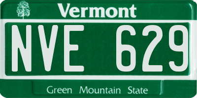 VT license plate NVE629