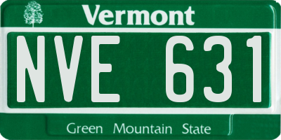 VT license plate NVE631