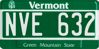 VT license plate NVE632