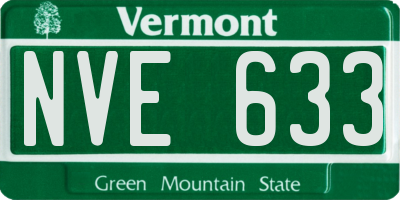 VT license plate NVE633