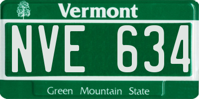 VT license plate NVE634