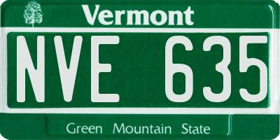 VT license plate NVE635
