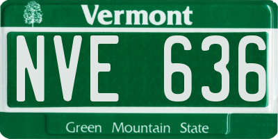 VT license plate NVE636