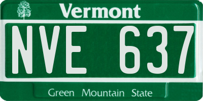 VT license plate NVE637