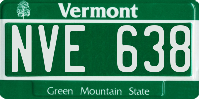 VT license plate NVE638