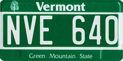 VT license plate NVE640