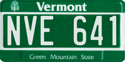 VT license plate NVE641