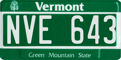 VT license plate NVE643