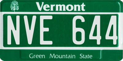VT license plate NVE644