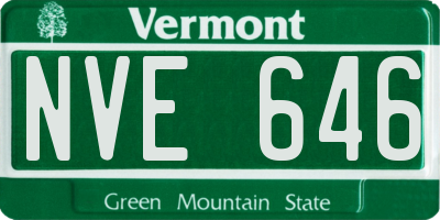 VT license plate NVE646