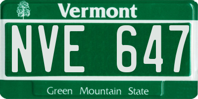 VT license plate NVE647
