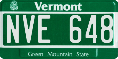 VT license plate NVE648